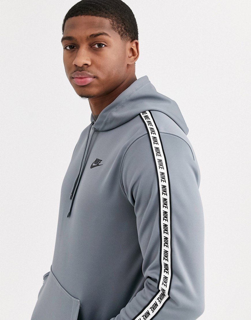 Nike logo taping hoodie in grey