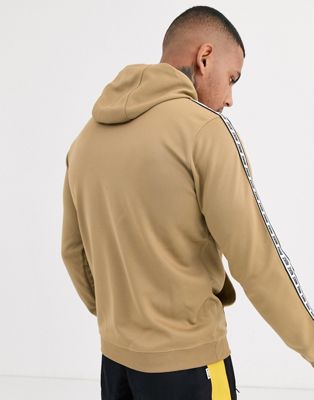 Nike logo taping hoodie in sand | ASOS