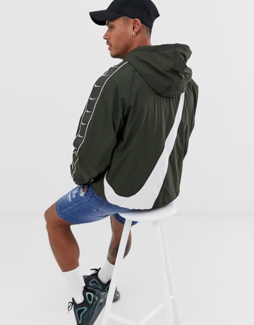 Nike logo cheap taping overhead jacket