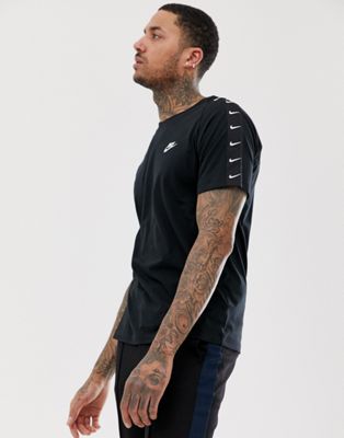 Nike Logo Taping T-Shirt Black | ASOS