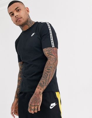 Nike logo taping t-shirt in black | ASOS