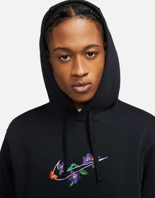 Nike Logo Twist Pack embroidered logo hoodie in black