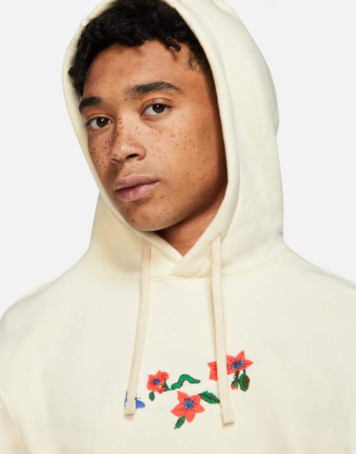 Nike Logo Twist Pack embroidered logo hoodie in cream