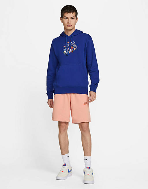 Nike Logo Twist Pack fleece hoodie in royal blue | ASOS