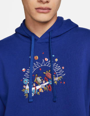 blue nike fleece hoodie