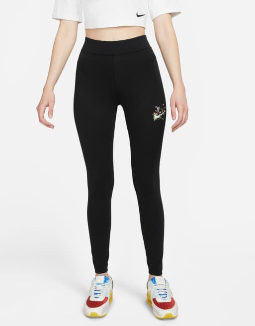 Nike Air all over logo leggings in black, ASOS