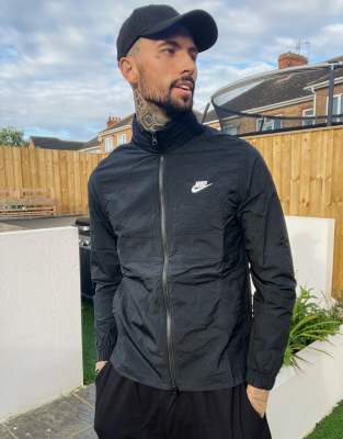 Nike logo woven track jacket in black