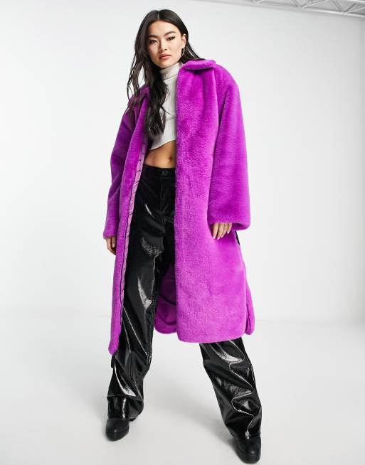 Long purple outlet coat