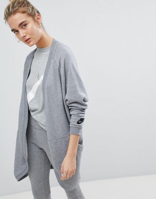 Nike Long Line Cardigan In Grey | ASOS