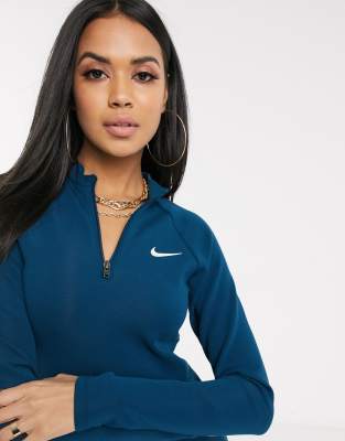 nike long sleeve blue mini dress