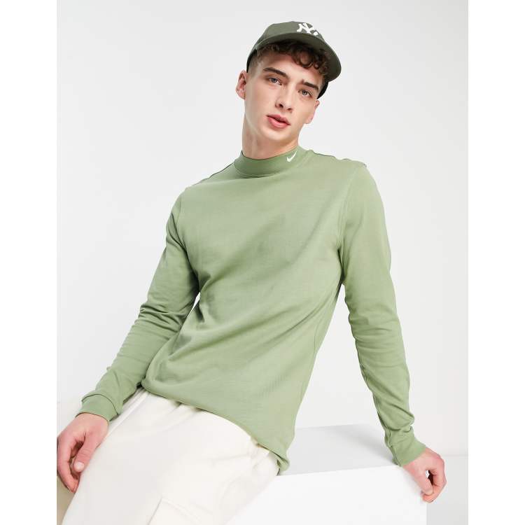 Nike long sleeve mock neck sweatshirt in green