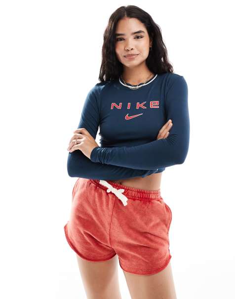 Nike Long sleeve retro t-shirt in navy - view 1