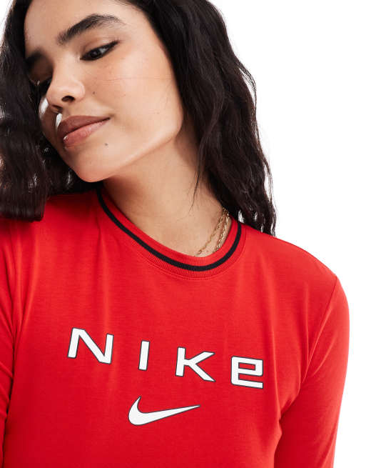 Nike Long sleeve retro t-shirt in red ASOS