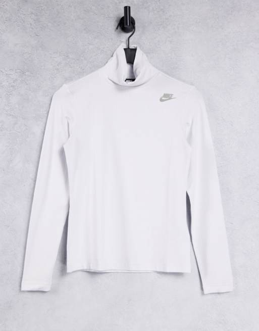 Download Nike long-sleeved T-shirt in white with mock neck | ASOS