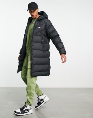 Nike longline padded jacket in black | ASOS