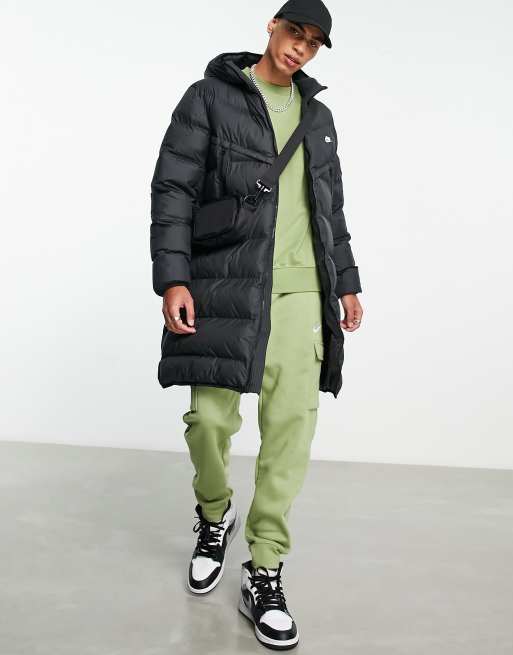 Nike men's long store down jacket