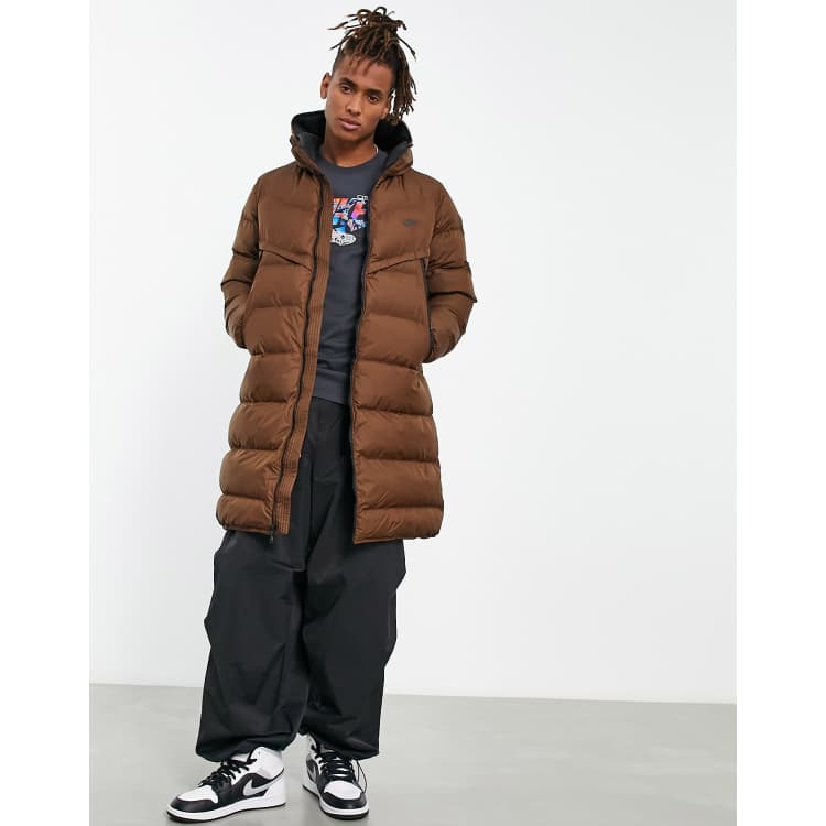 Nike longline puffer duvet coat in cacao wow ASOS