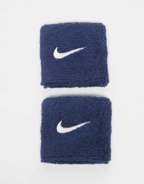 Nike - Lot de 2 bracelets en éponge classiques à logo virgule - Bleu marine - view 1