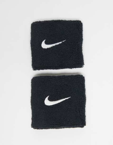 Nike - Lot de 2 bracelets en éponge classiques à logo virgule - Noir - view 1
