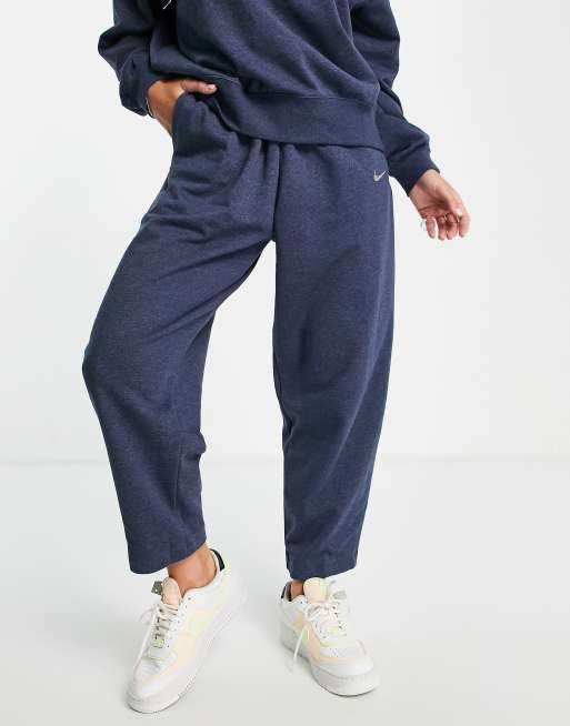 Nike Lounge essential fleece joggers in navy marl ASOS