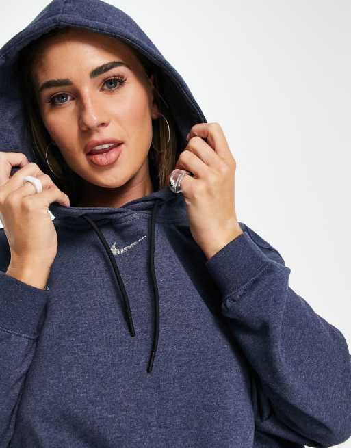 Nike Lounge essential fleece oversized hoodie in navy marl