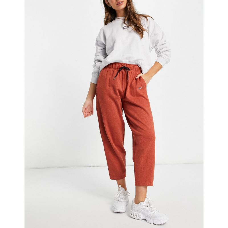Nike - Lounge Essential - Pantaloni felpati marrone mélange