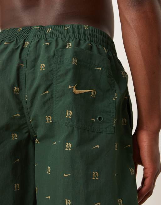 Nike - Lux Letter - 7-inch lange volleybalzwemshort in groen, 3 van 4