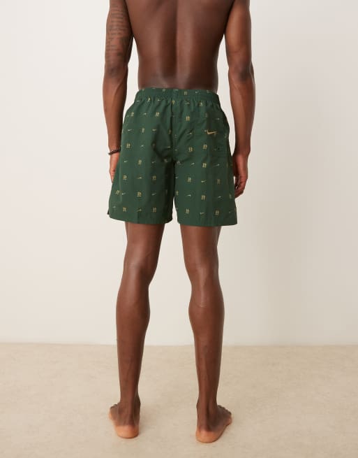 Nike - Lux Letter - 7-inch lange volleybalzwemshort in groen, 4 van 4