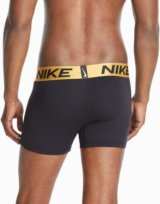 Nike Luxe Boxershort van katoenen modal in zwart met gouden tailleband