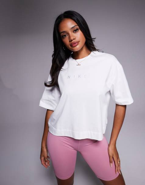 Nike Luxe boxy t-shirt in white - view 1