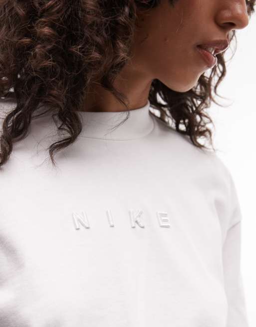 Nike Luxe boxy t-shirt in white, 3 of 4