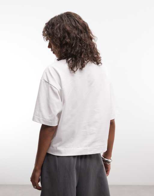 Nike Luxe boxy t-shirt in white, 4 of 4