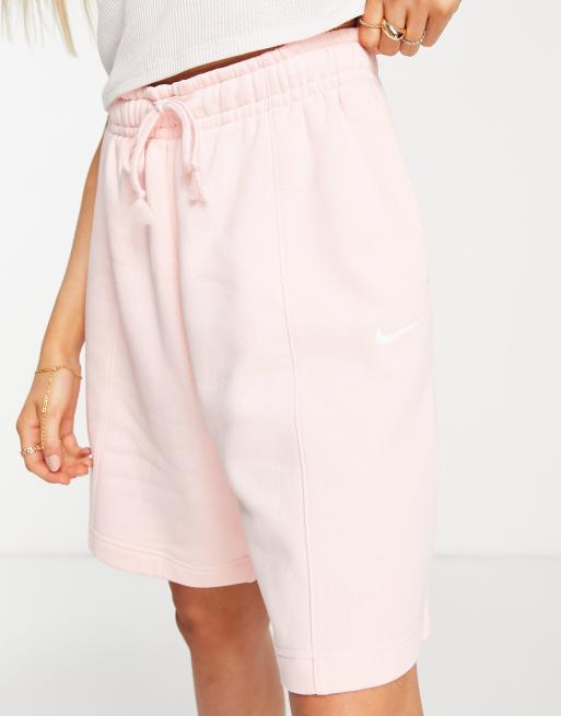 Nike - Lyserøde fleeceshorts med mini-swoosh