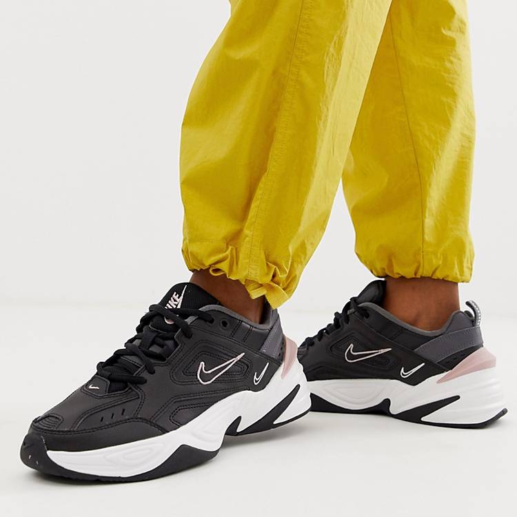 Wait a minute impression Immersion Nike M2K Tekno trainers in black and pink | ASOS