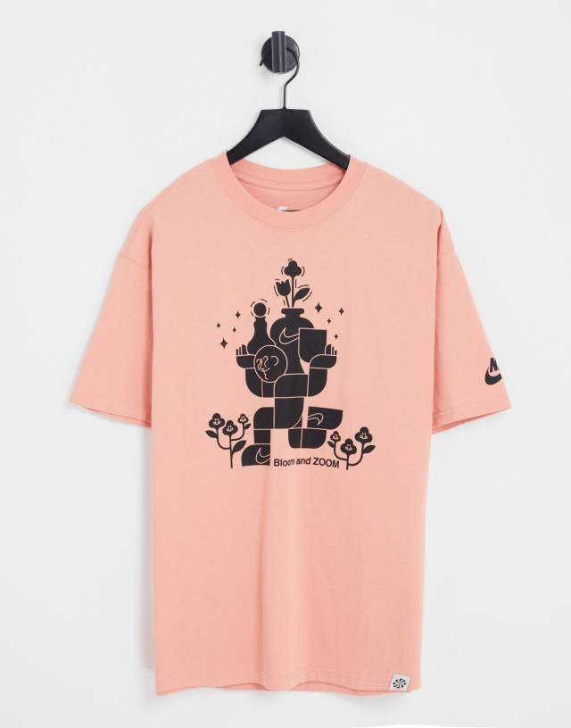 Nike M2Z Open logo T-shirt in dusty orange