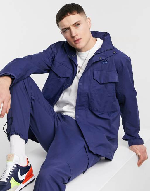 Nike M65 Lightweight Woven Jacket In Navy Asos