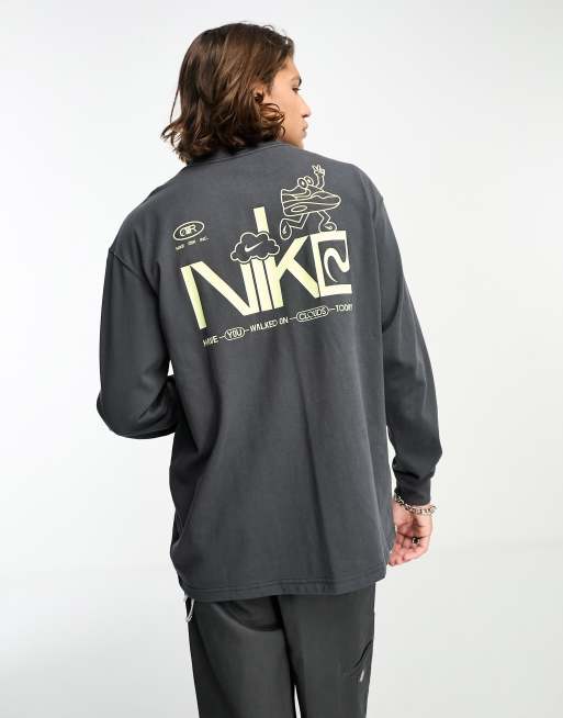 Nike - M90 - Langærmet T-shirt med grafik i koksgrå 