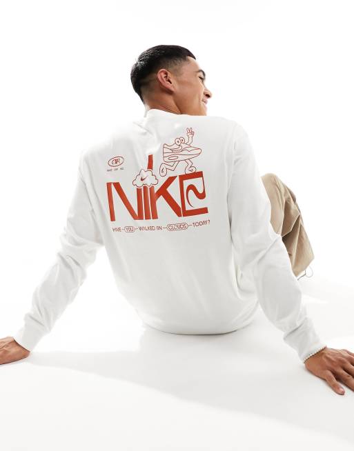 Nike M90 logo long sleeve T-shirt in off white | ASOS