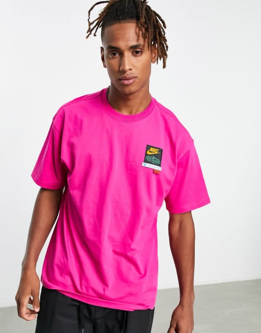 Nike M90 t shirt with back print in active pink