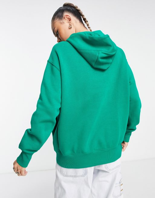 Nike - Malakitgrøn unisex- og pullover-hættetrøje med lille Swoosh-logo, 3 af 4
