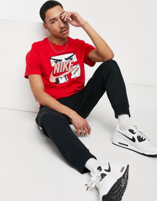 Red nike graphic tees online