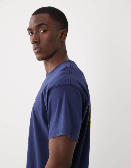Nike – Marinblå t-shirt i oversize med palmtryck baktill och logga, 3 av 5