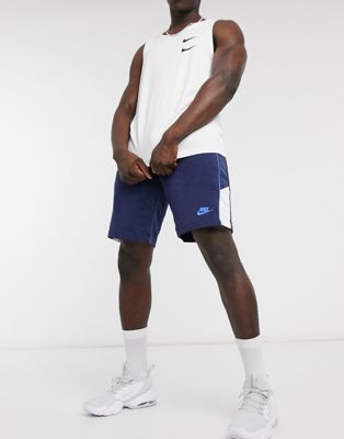 Nike – Marineblaue Shorts mit großem Logo-Navy
