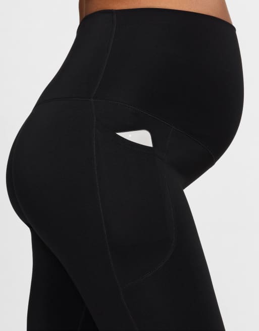Nike Maternity Nike One leggings 7/8 taille haute avec poches en noir, 3 de 4