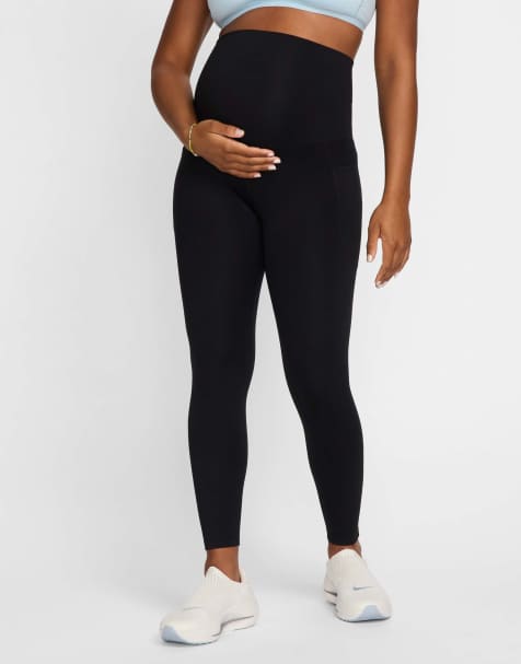 Nike Maternity One High-Waisted 7/8 Leggings with Pockets in Black - view 1