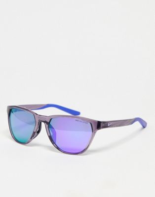 Nike Maverick Rise performance purple lens sunglasses in grey - ASOS Price Checker