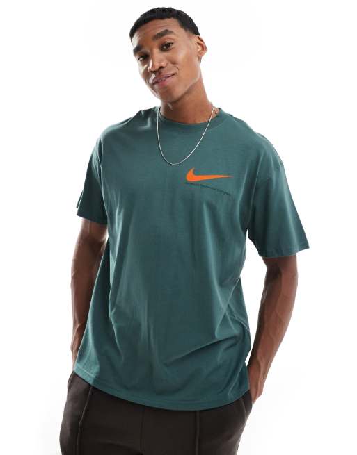 Nike Max 90 back print T-shirt in green 