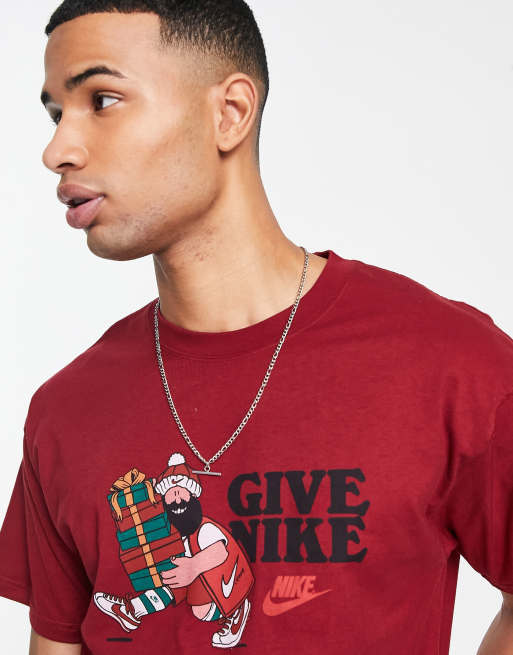 Peru rek halsband Nike Max 90 Christmas t-shirt in red | ASOS