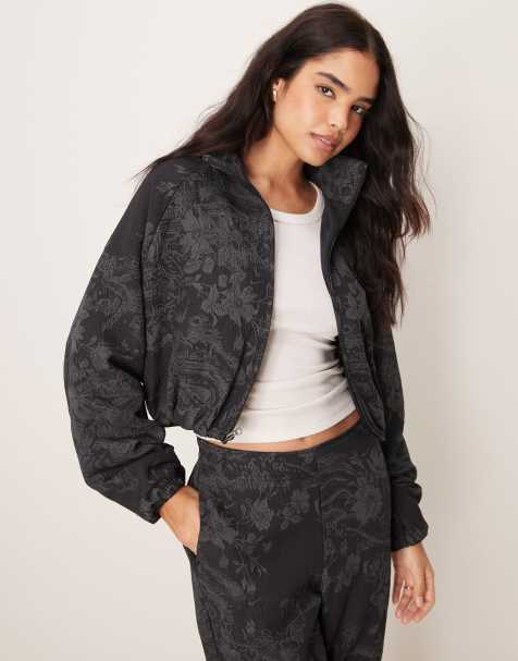 Nike - MDC - Veste en jacquard fleuri - Noir et gris - view 1