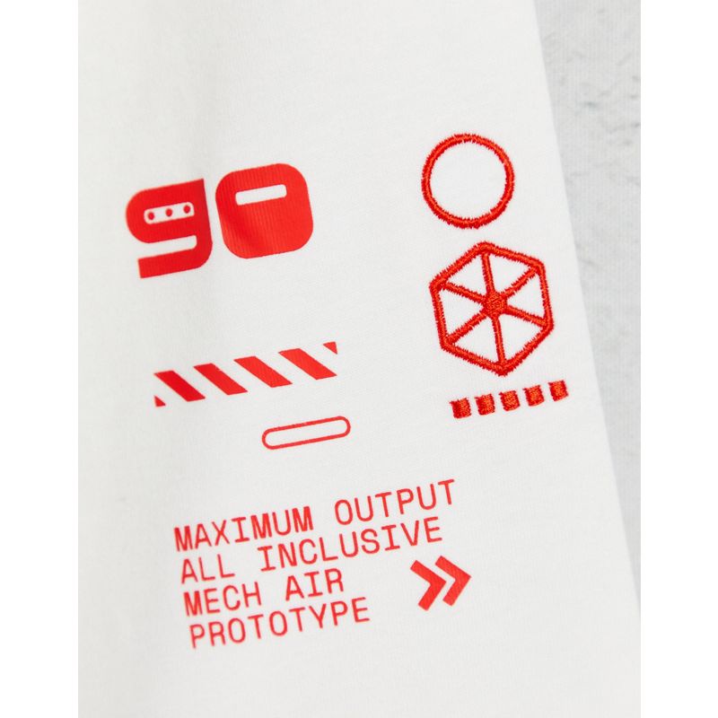 Activewear Uomo Nike - Mech Air - T-shirt a maniche lunghe bianca con stampa sulla schiena